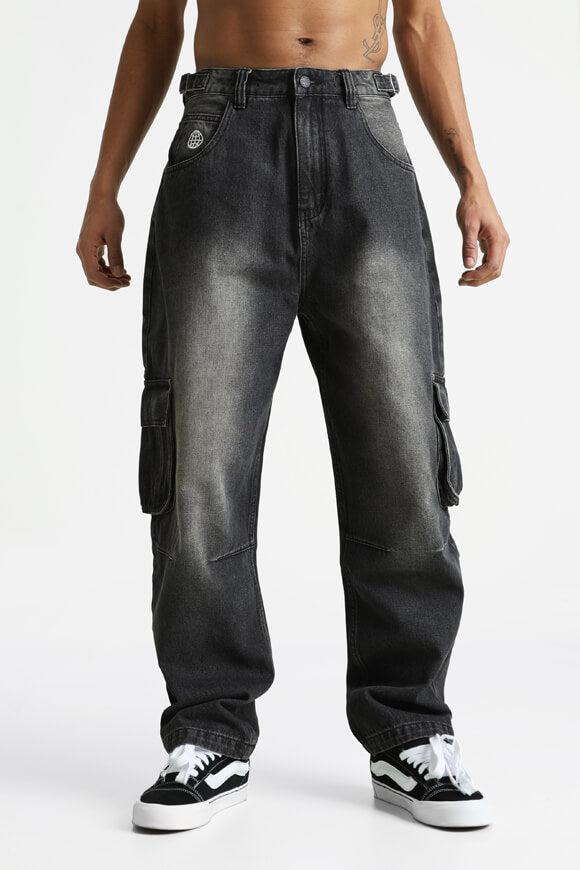 Jeans cargo baggy fit - nero