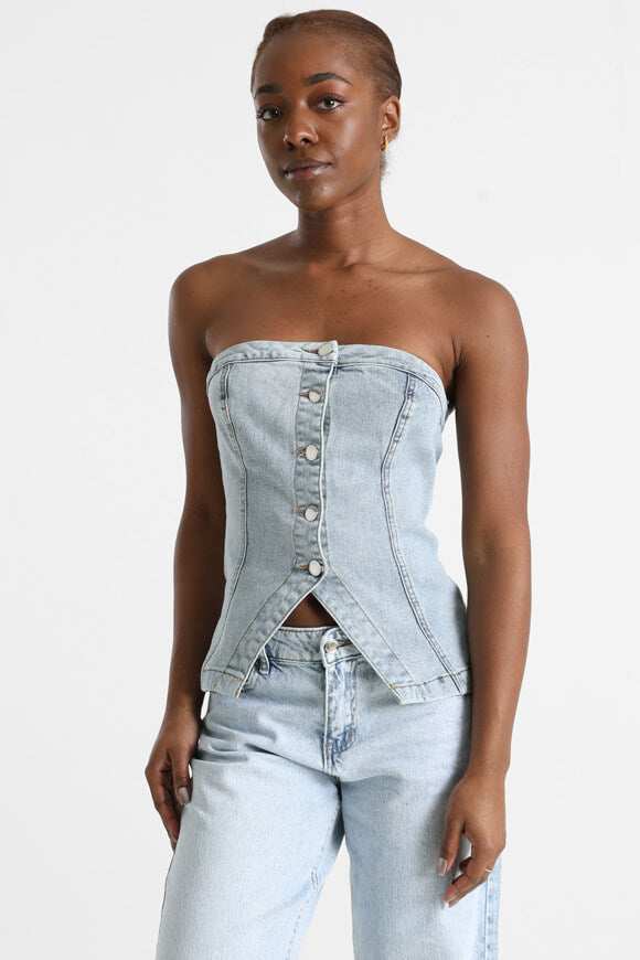 Top corsetto in jeans - denim blu chiaro