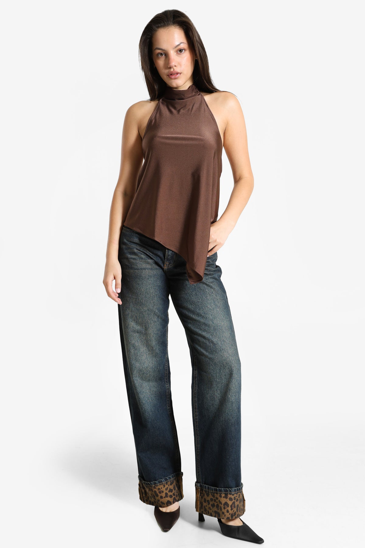 Neckholder Top - Braun