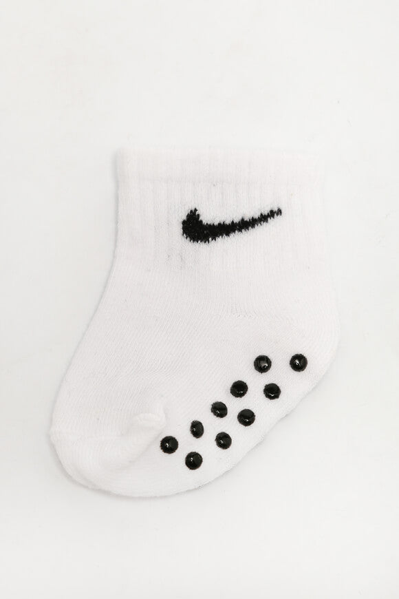 Three-pack of non-slip baby socks - mottled gray + white + black