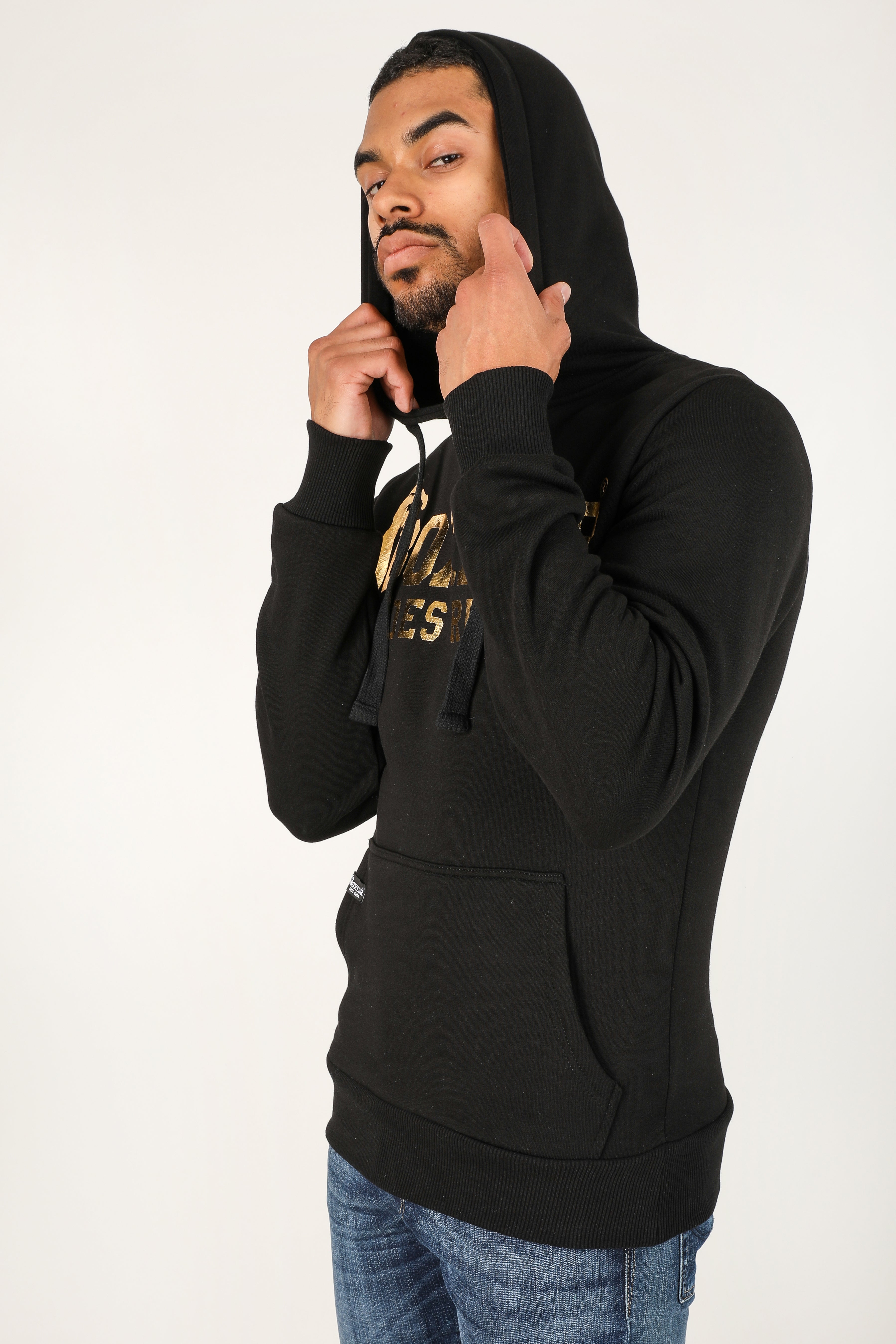 Hooded sweatshirt - Black + Gold