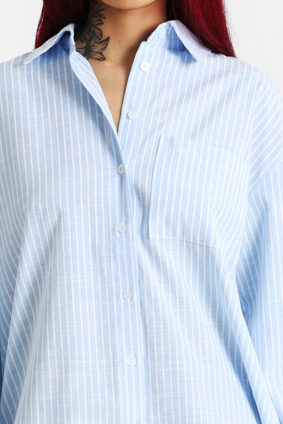 Camicia oversize - azzurro + bianco