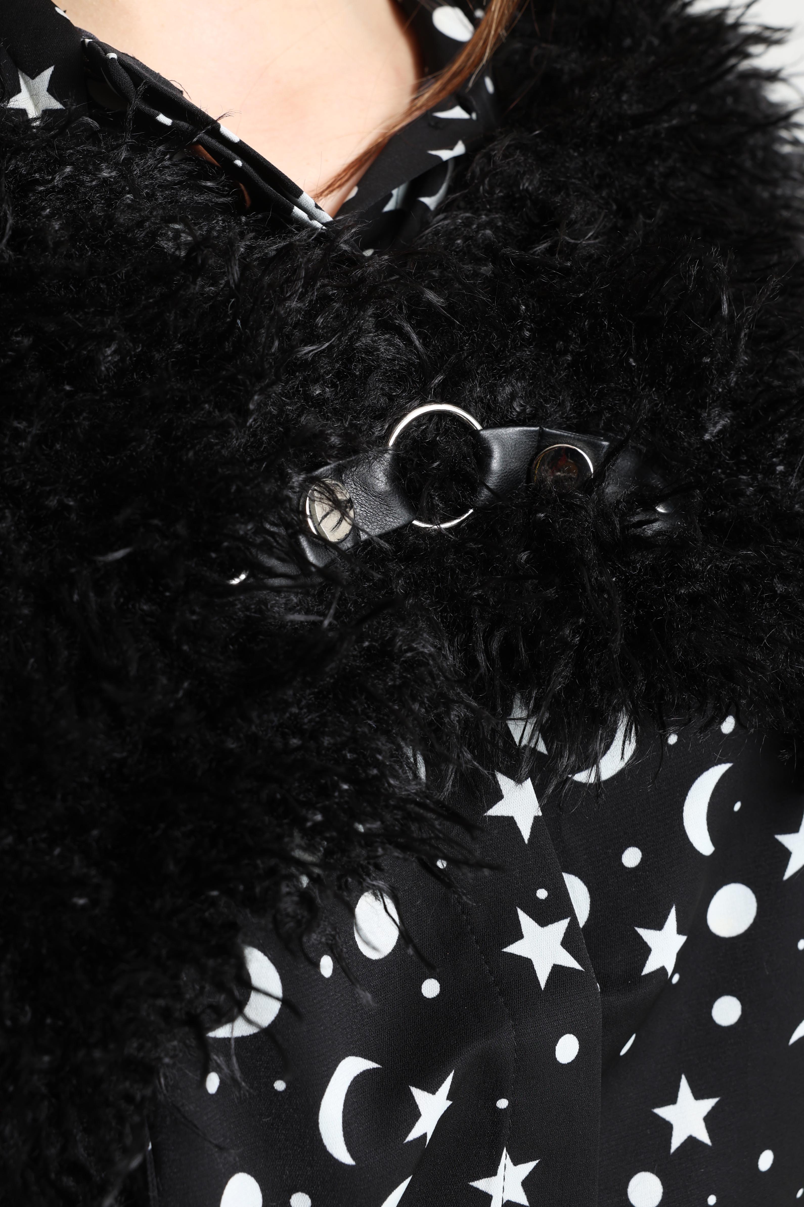 Giacca in pelliccia sintetica Zafira Crop - Nero