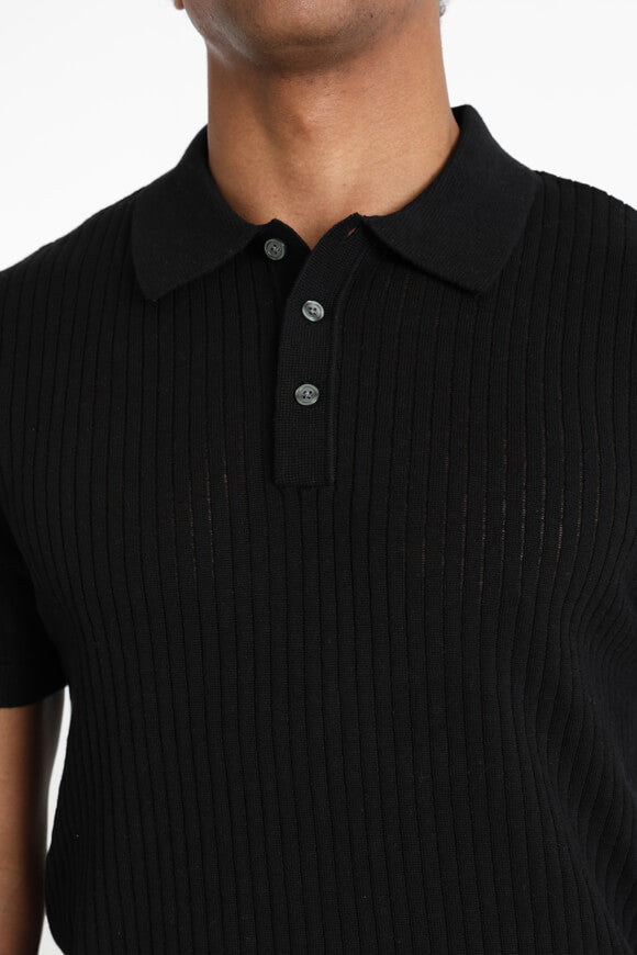 JPRBLAKIAN knitted polo shirt - Black