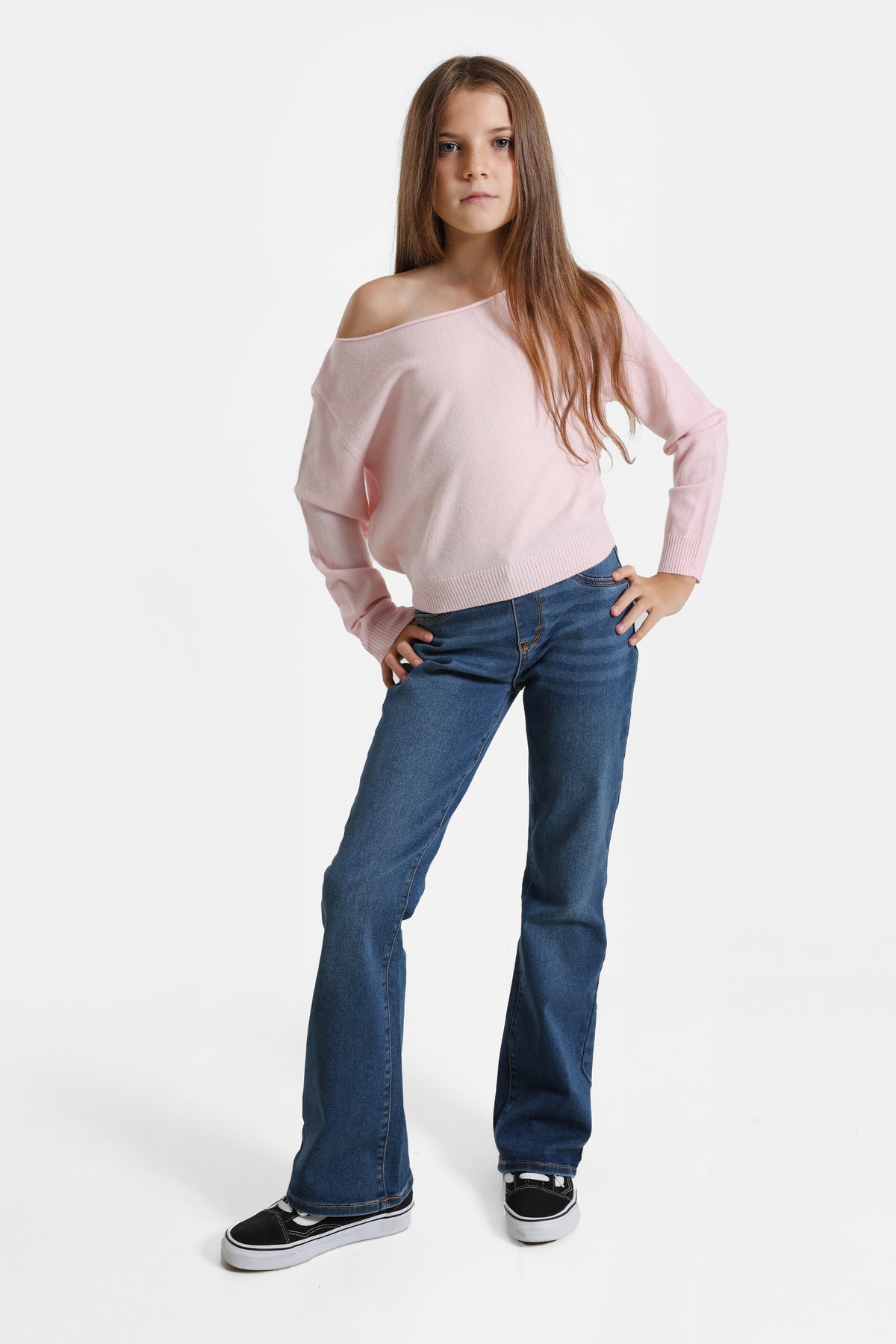 Off Shoulder Strickpullover - Rose