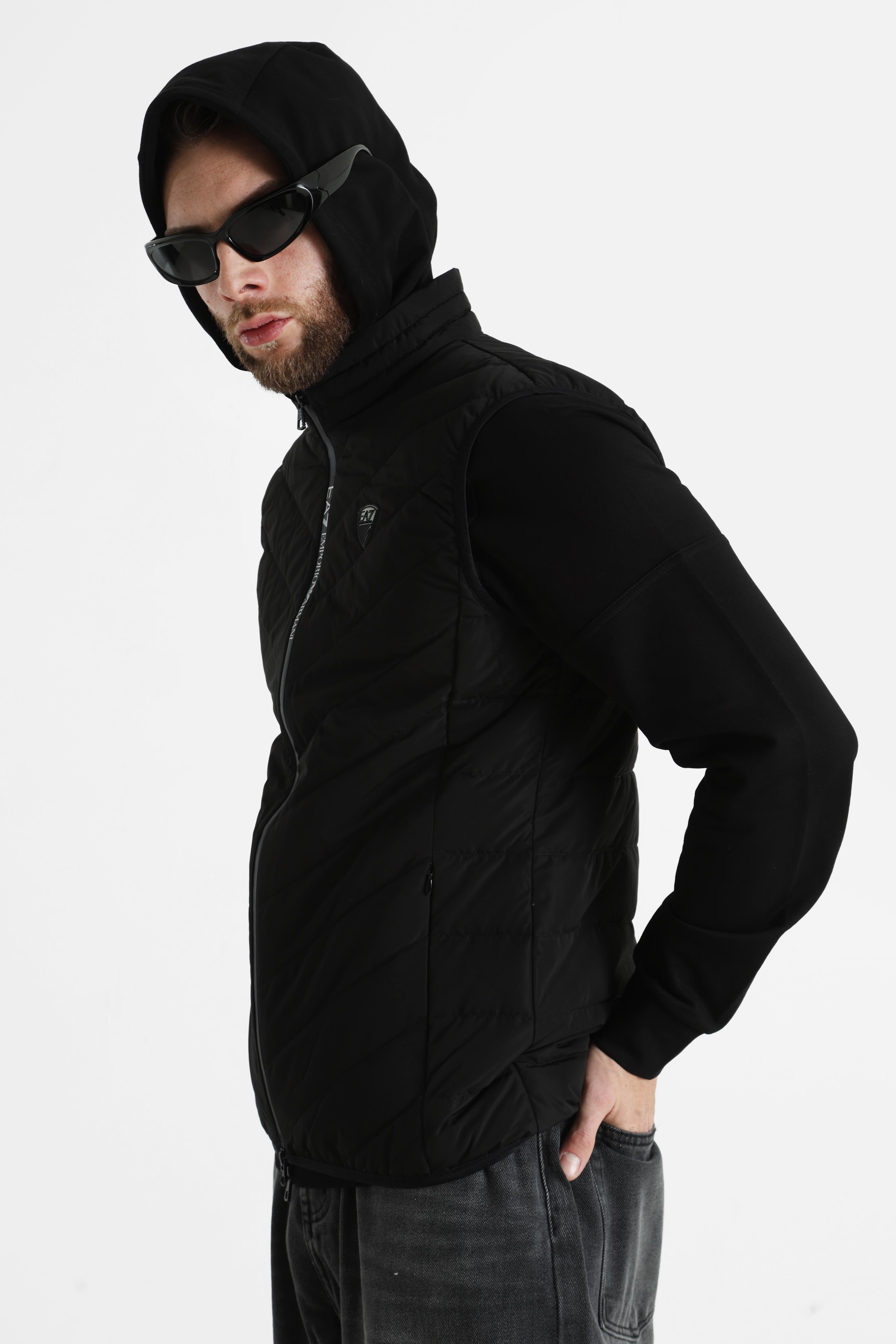 Gesteppte Daunenjacke - Black