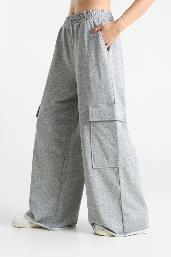 Pantalon cargo en sweat - Gris chiné