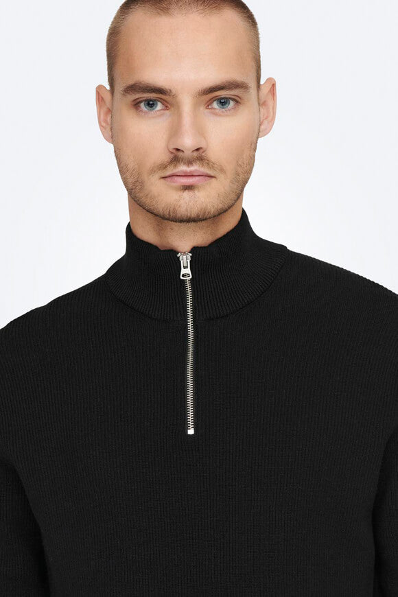 Phil Gerippter Strickpullover - Black