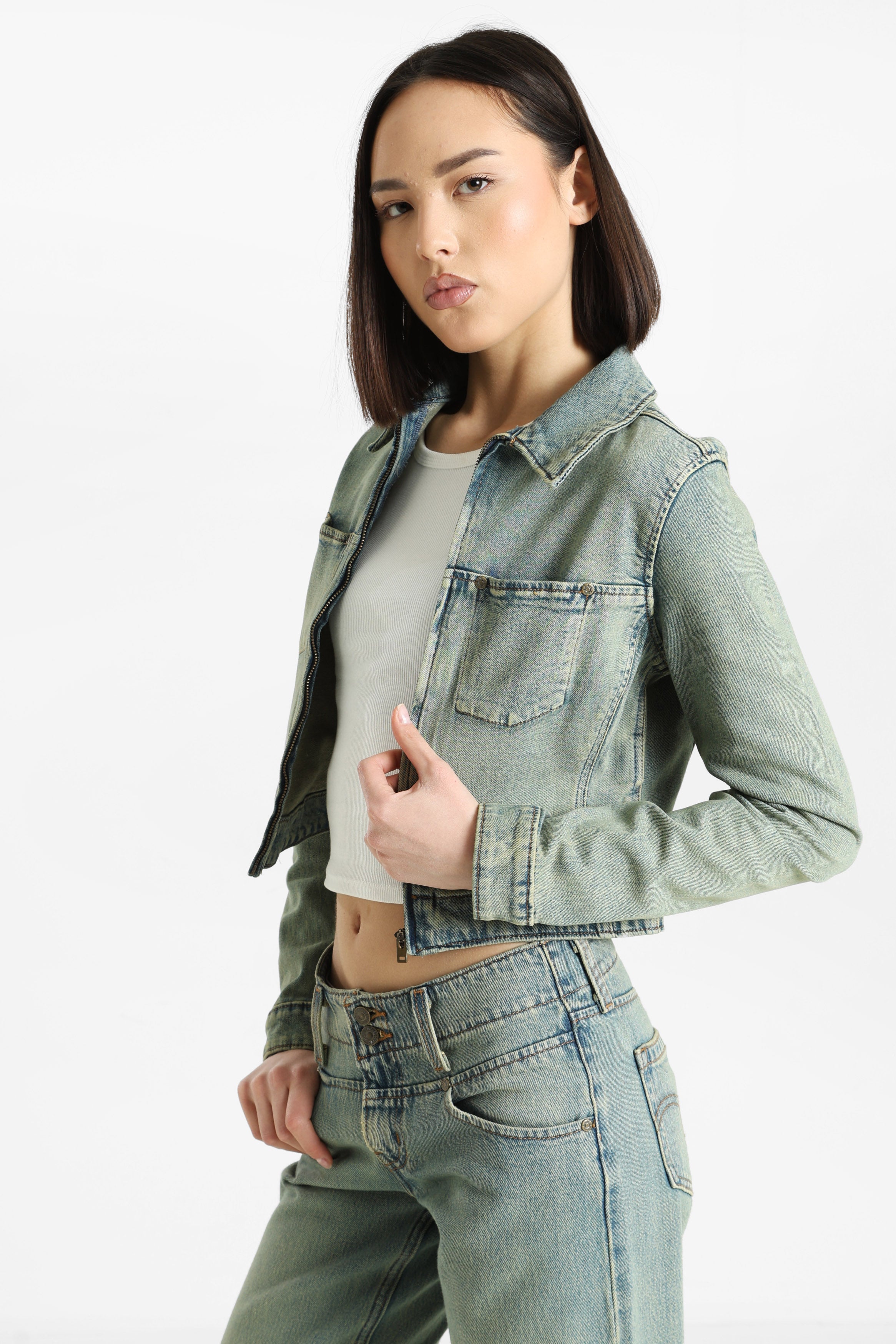 Crop Jeansjacke - Miners Business Fitted