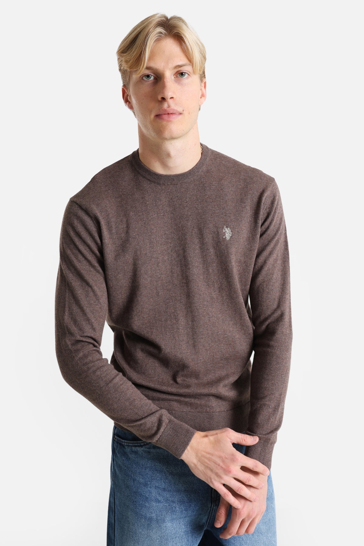 Leon fine knit sweater - Brown