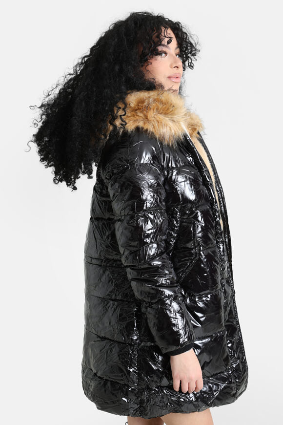 Cappotto in vinile puffer - nero