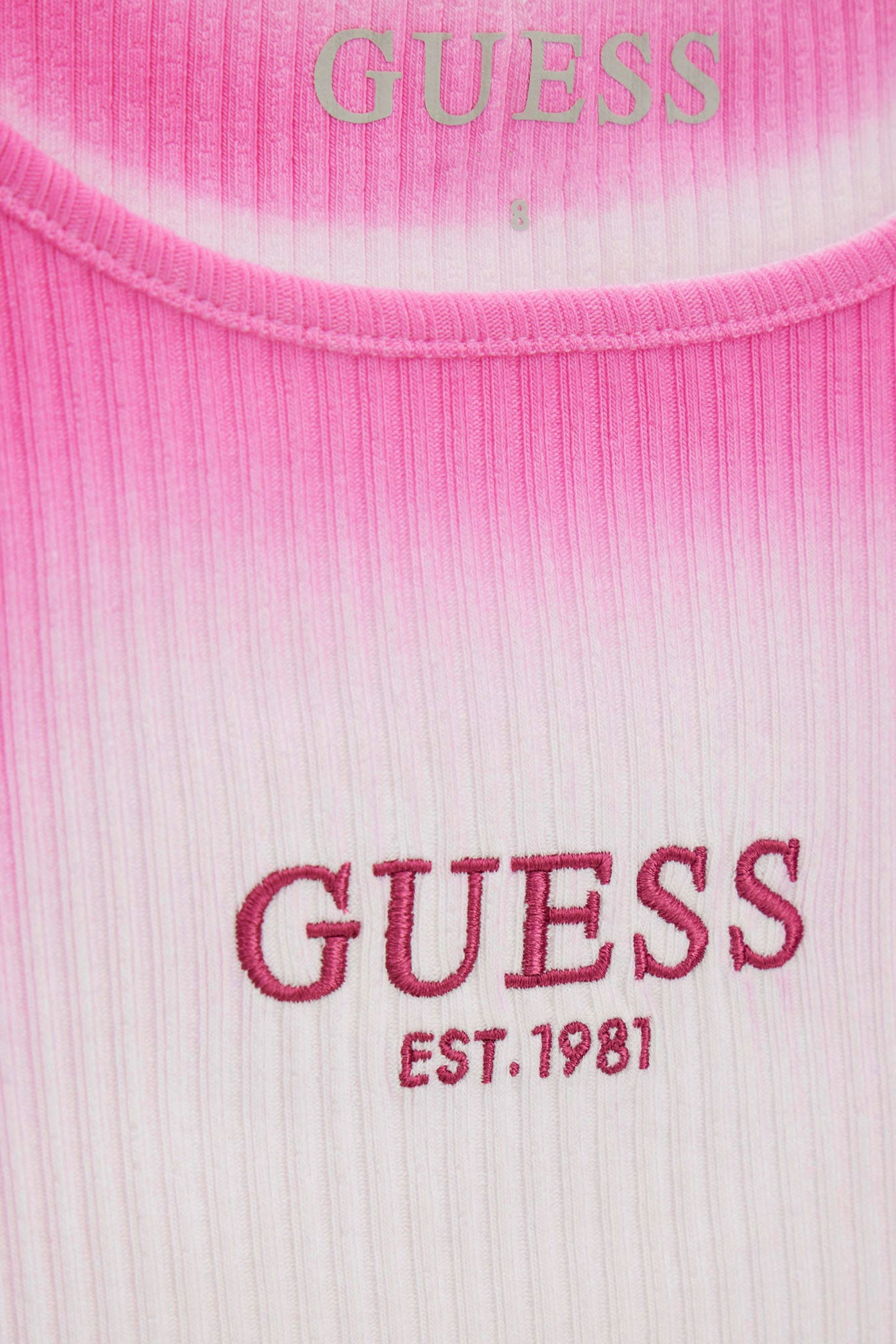 Geripptes Crop Tanktop - Pink + White