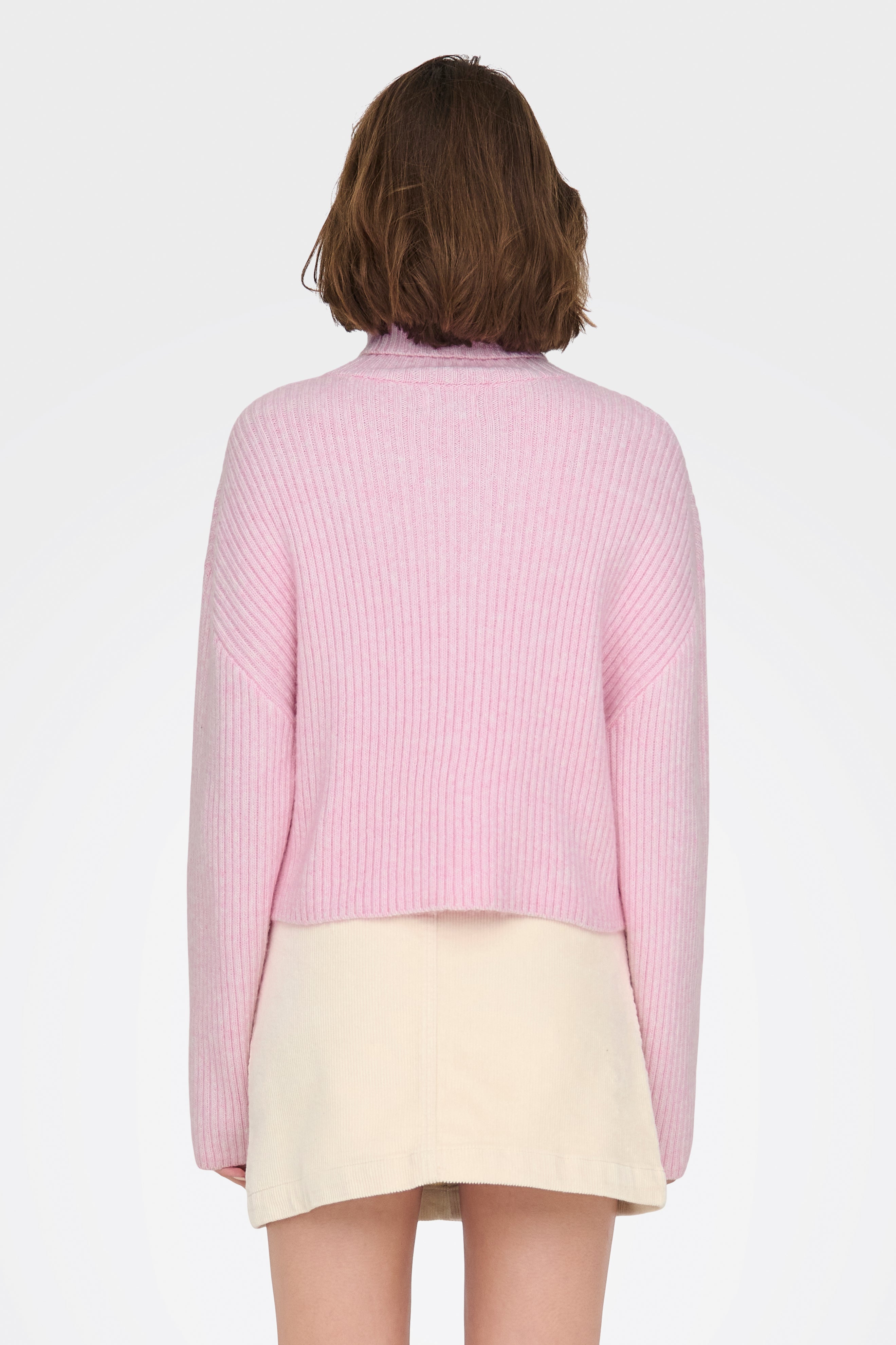 Melanie ribbed crop knit sweater - Pink Lady
