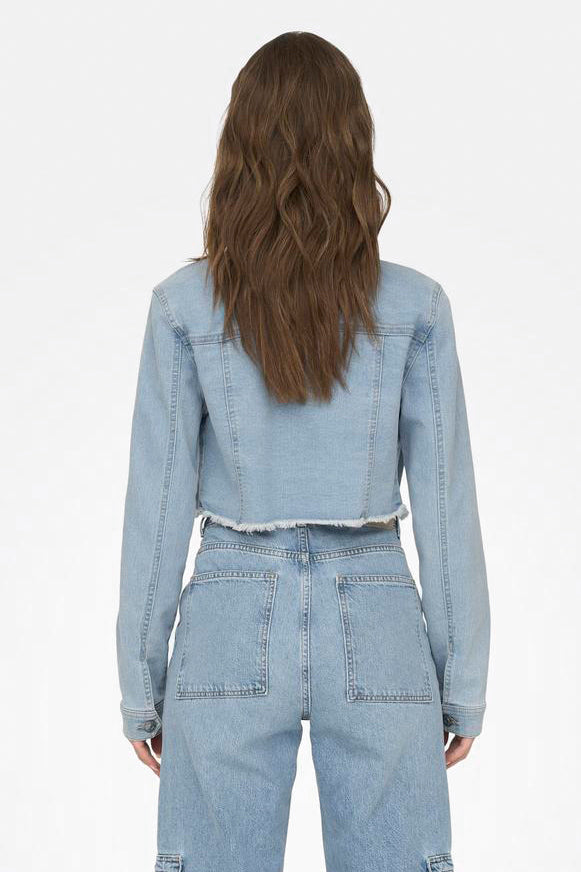 Giacca di jeans Wonder Crop - Denim blu chiaro