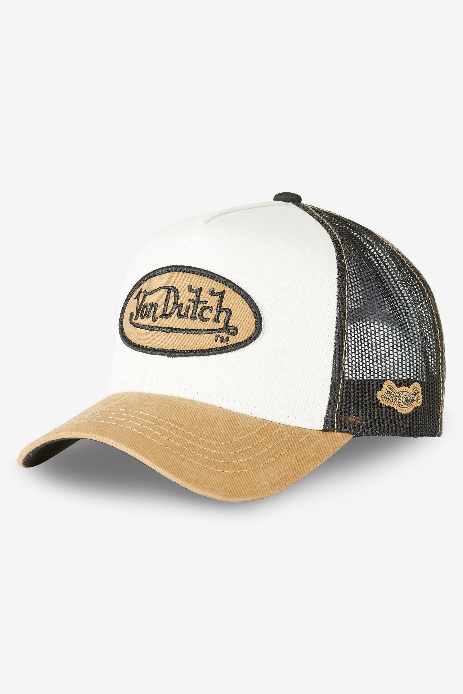 Trucker Cap / Snapback - White + Beige + Black