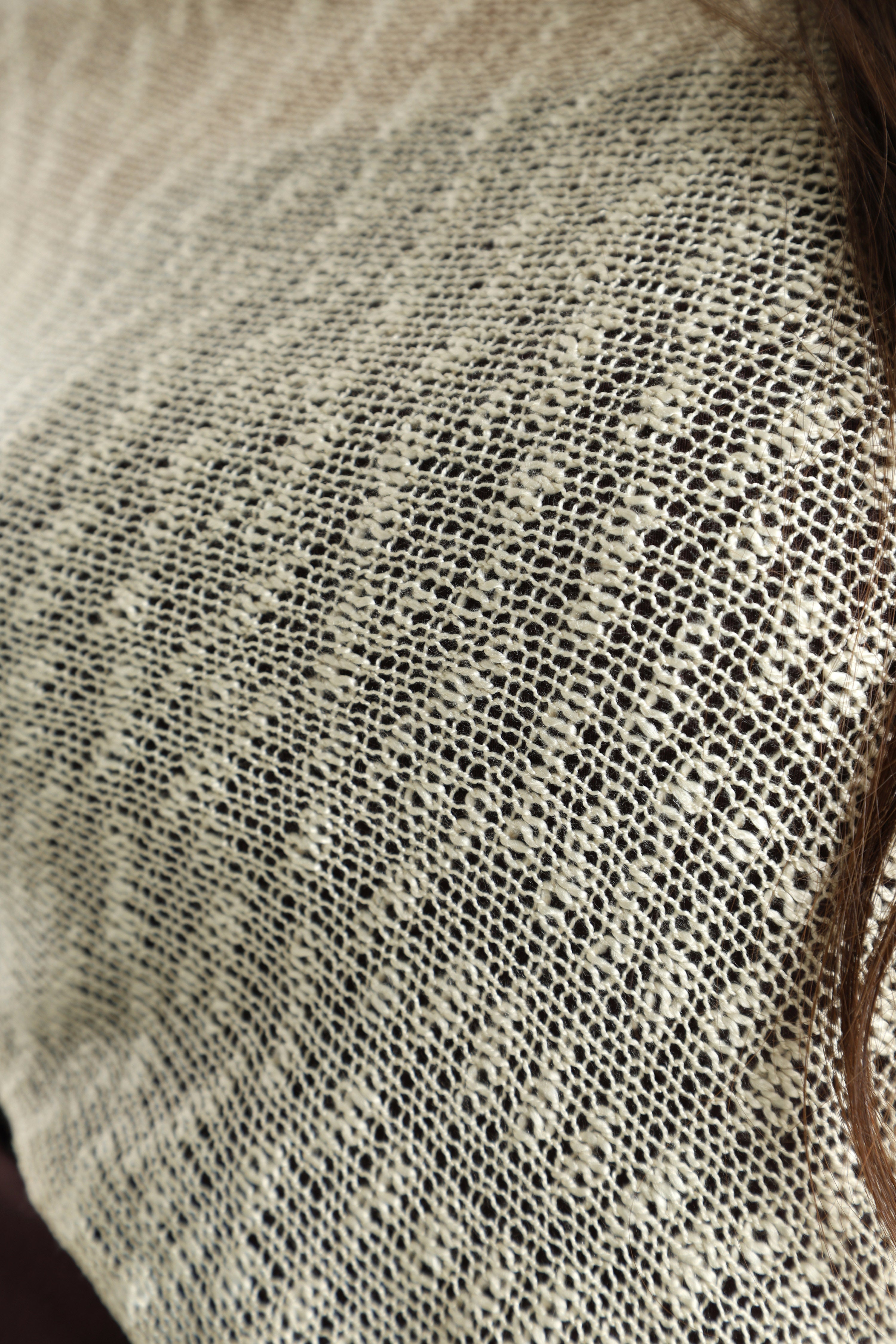Poncho en tricot fin - Light Beige