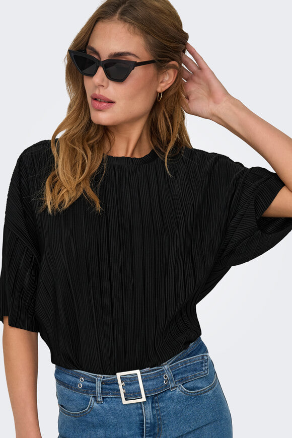 Ravenna Pleated T-Shirt - Black
