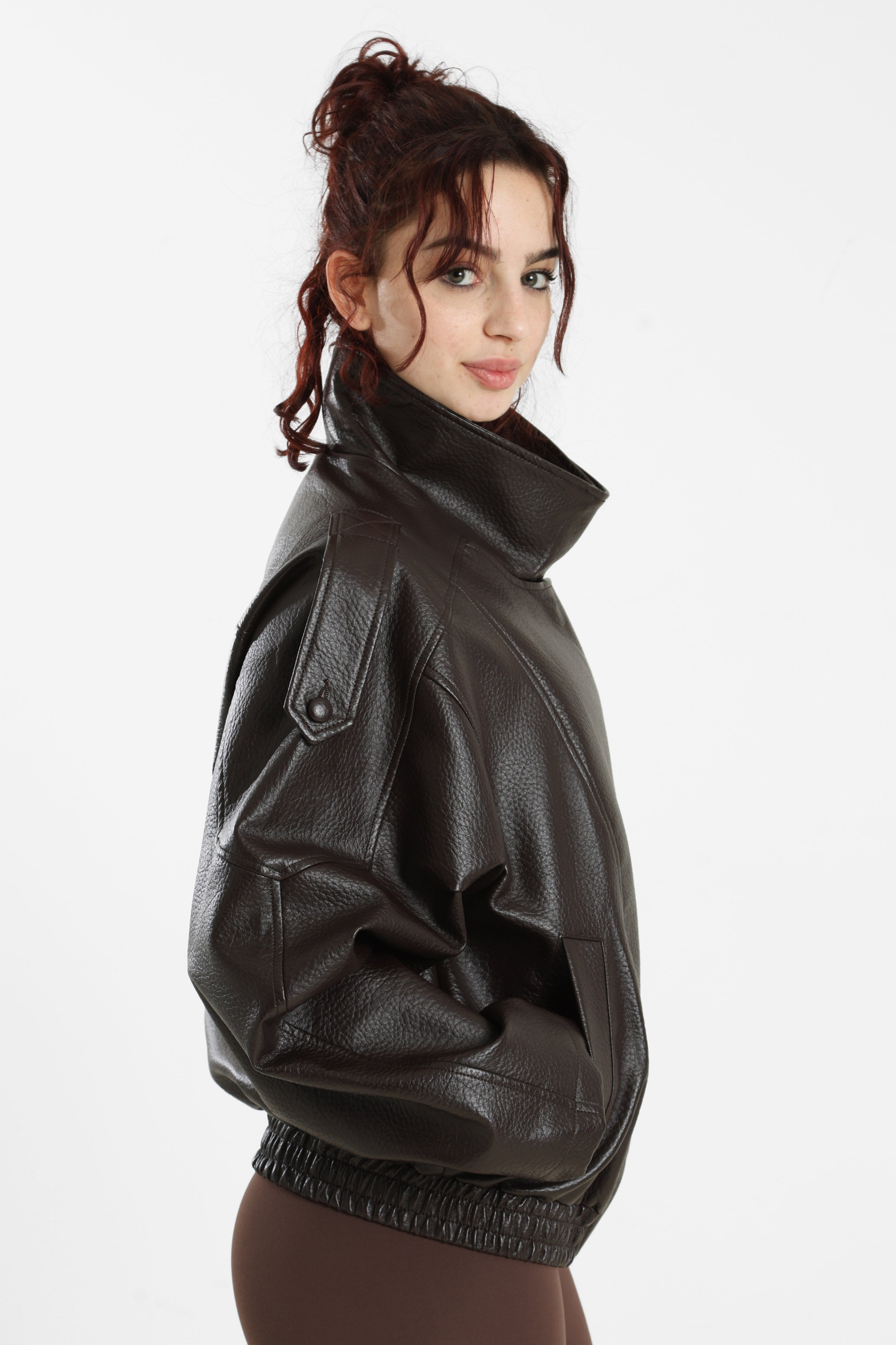 Veste en similicuir - Chocolate