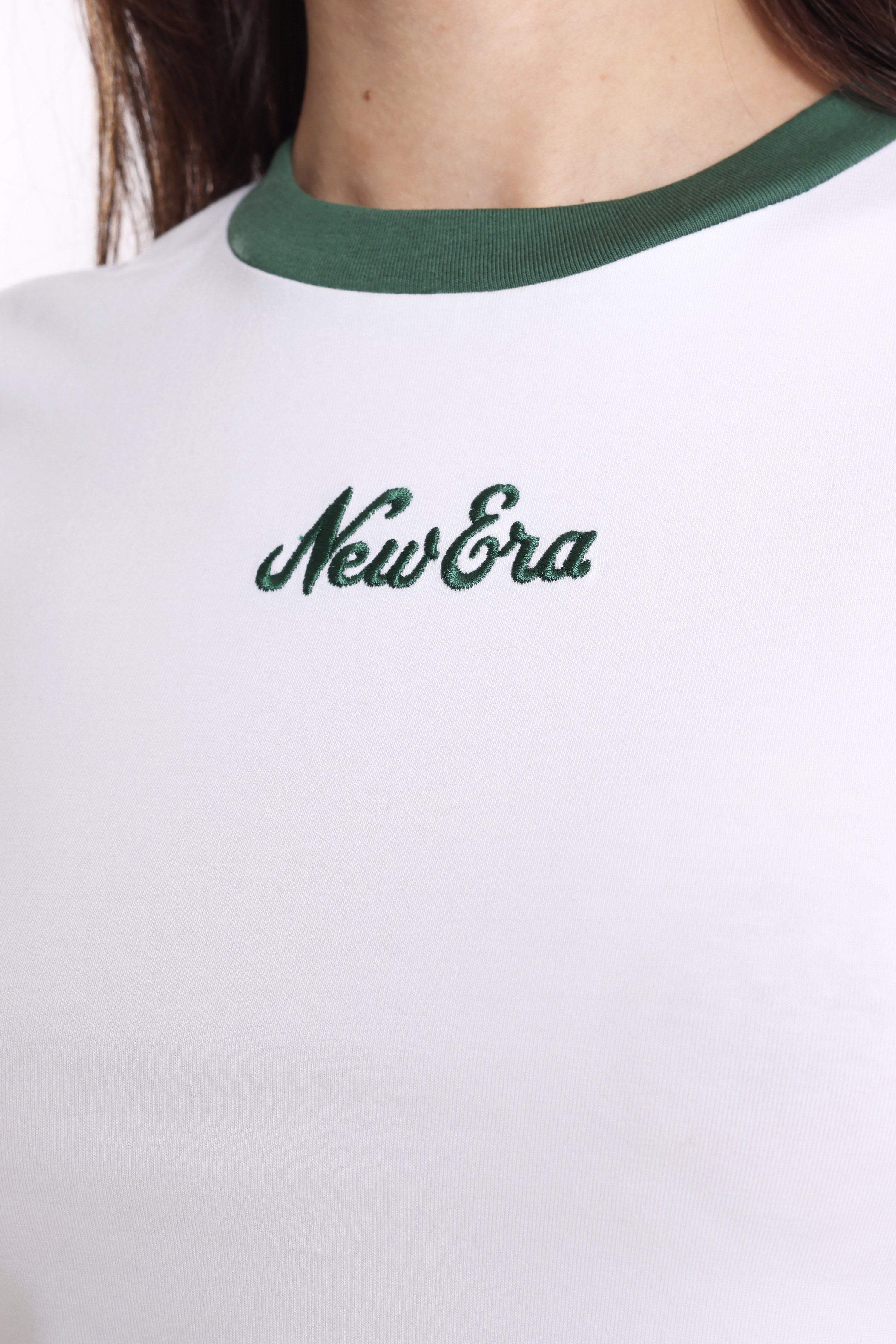 Crop T-Shirt - White + Green