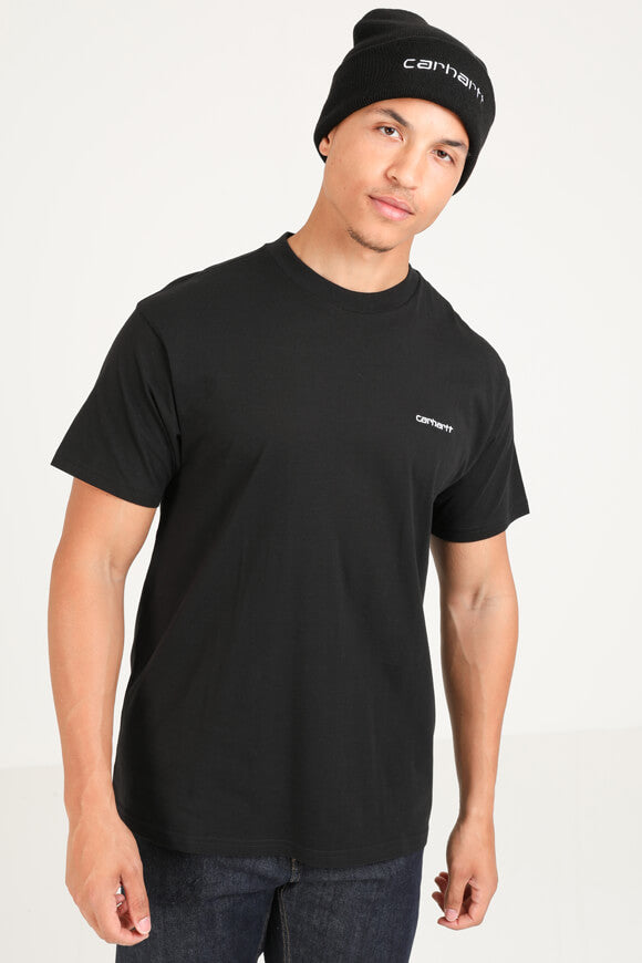 Script Embroidery T-Shirt - Black