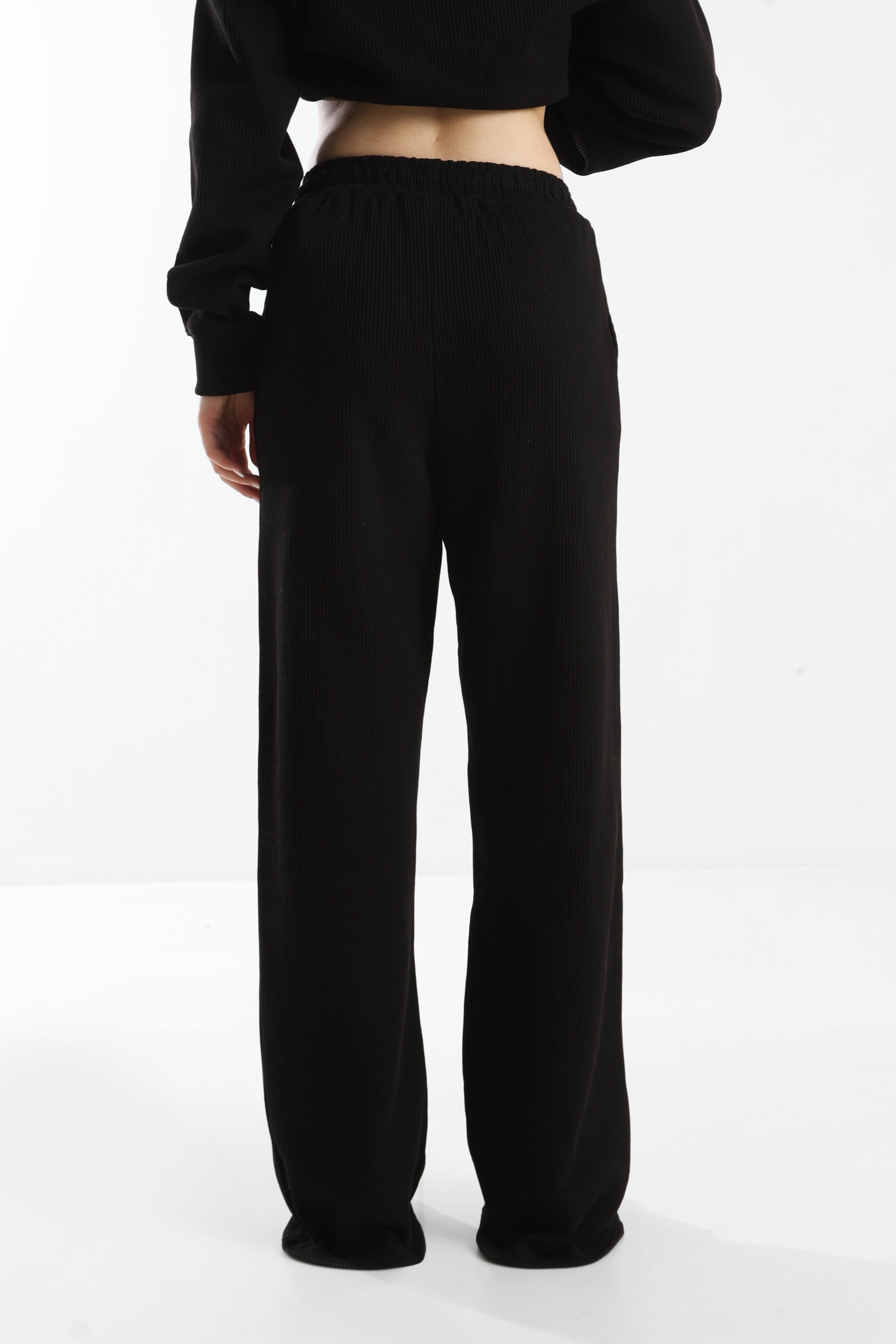 Pantalone sportivo in tessuto strutturato - Washed Black