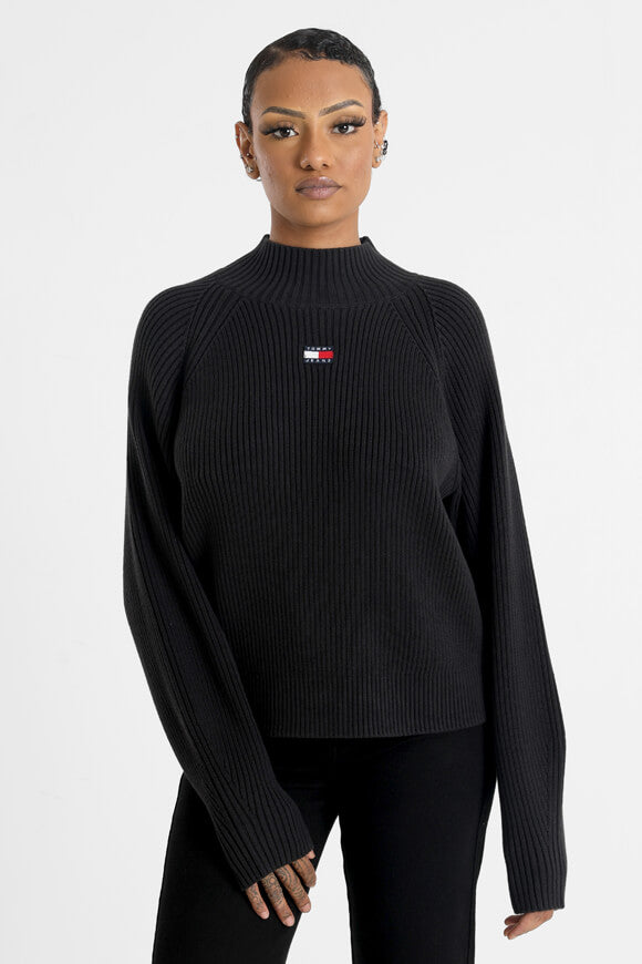 Badge knitted sweater - Black