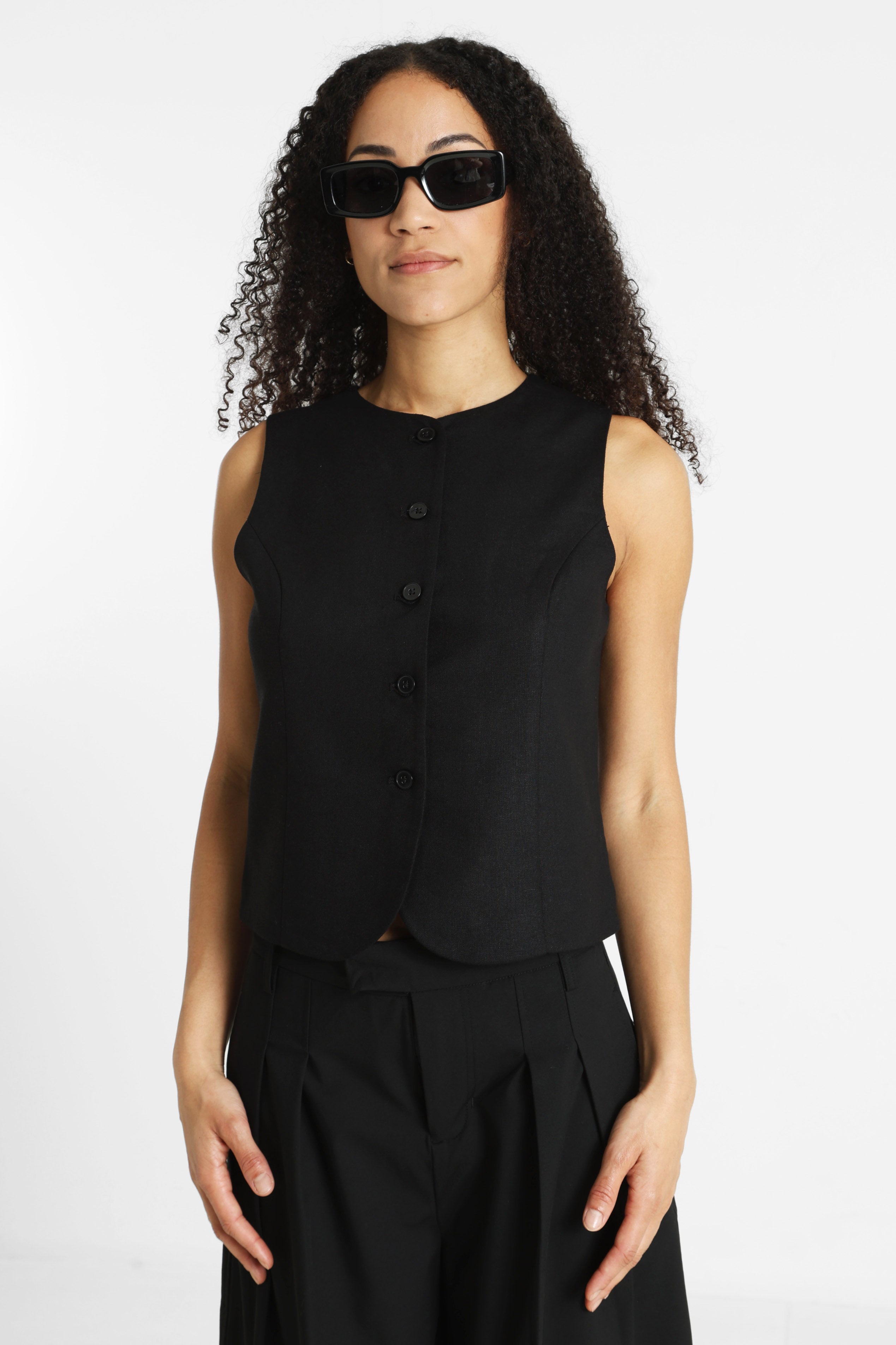 ONLGOA Leinenweste - Black