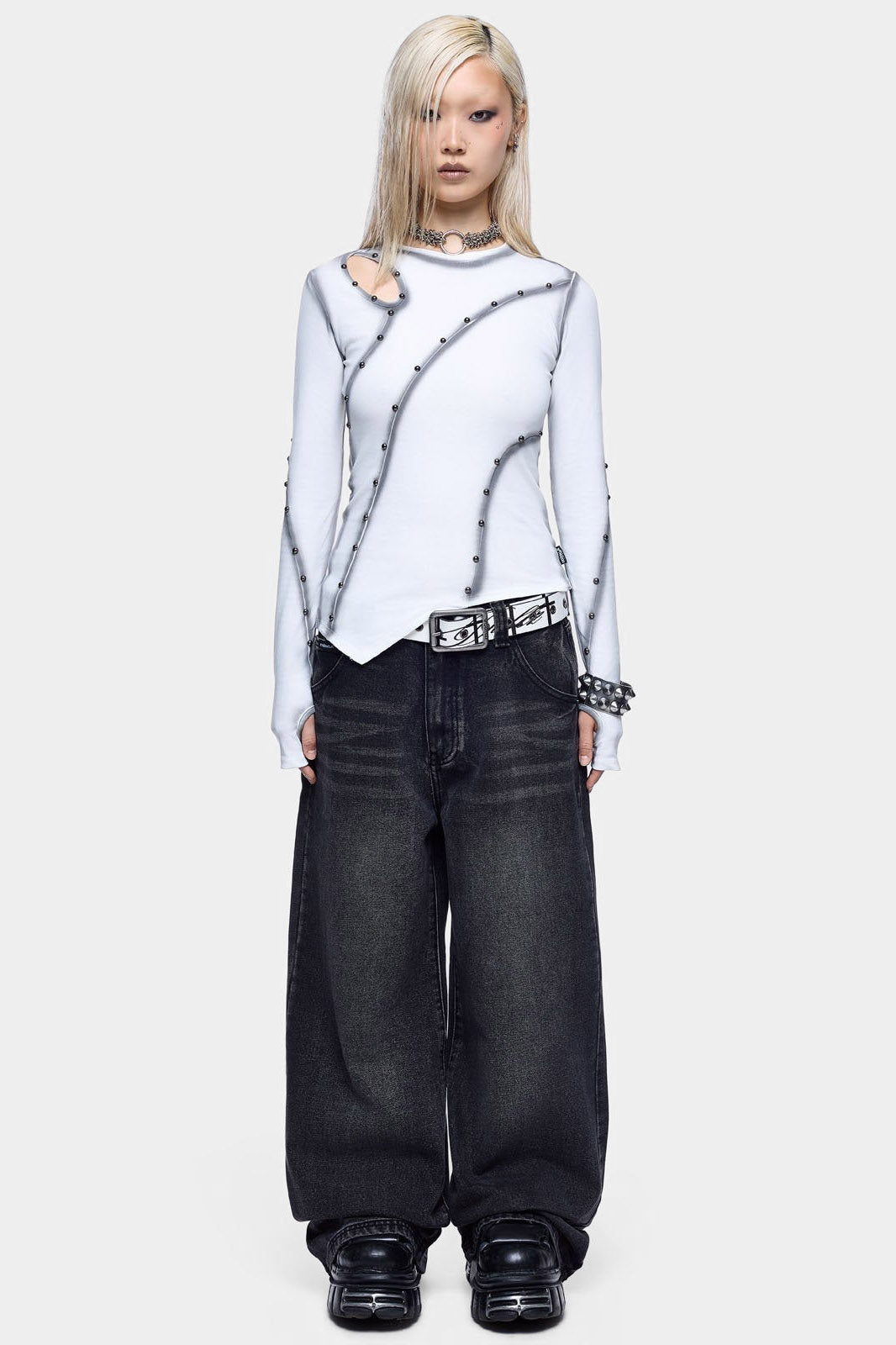 Fallen Angel Baggy Jeans - Black Washed