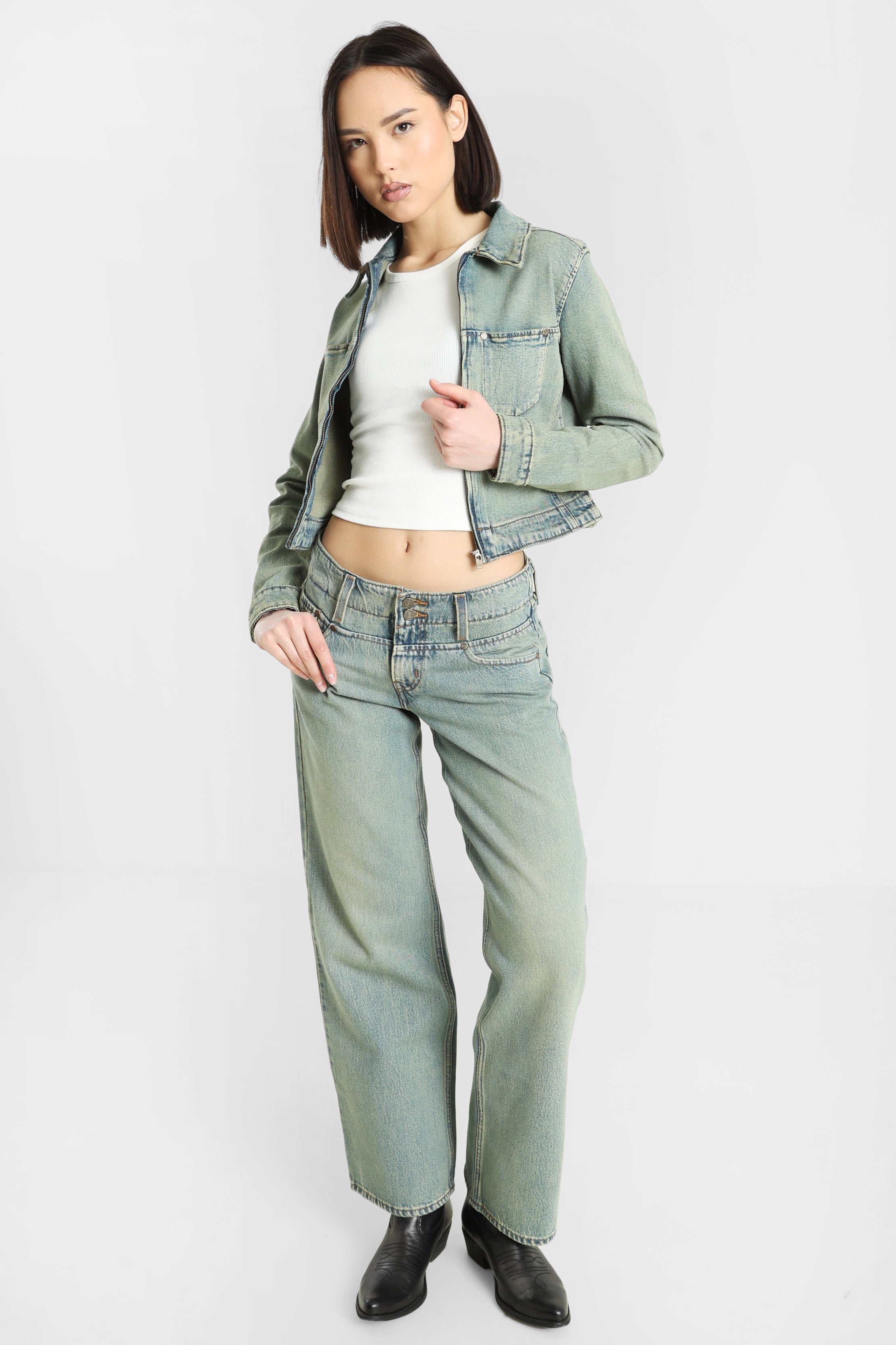 Crop Jeansjacke - Miners Business Fitted