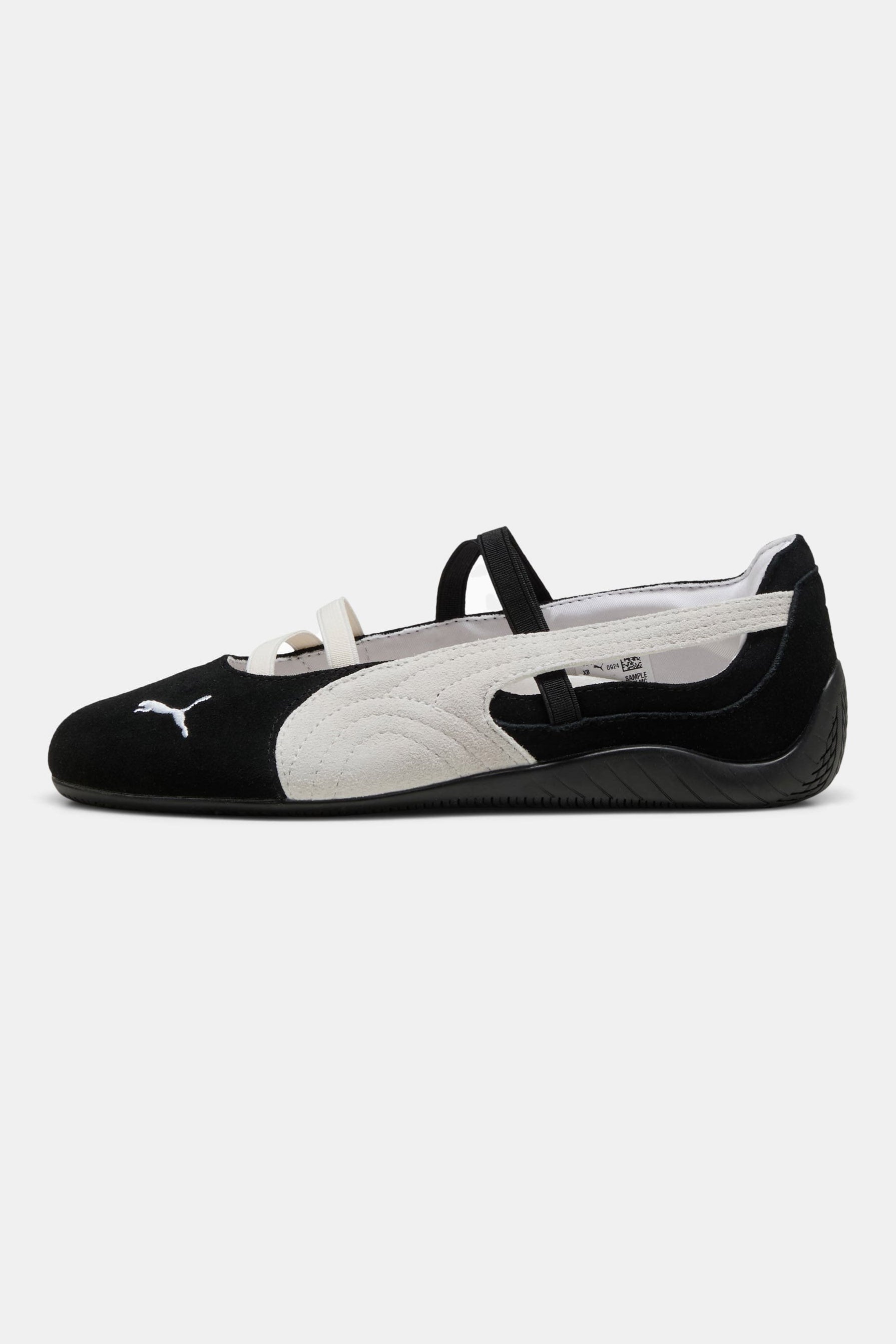 Speedcat ballerines en daim - Black + Warm White