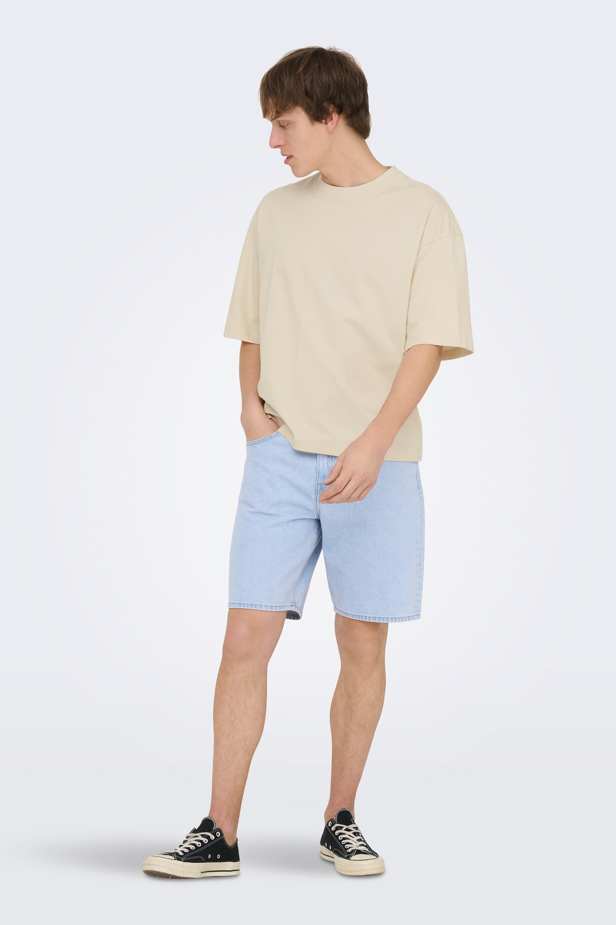 Edge short en jean - Light Blue Denim