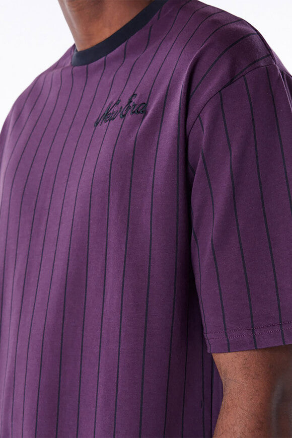NE Pinstripe Oversize T-Shirt - Violet + Black