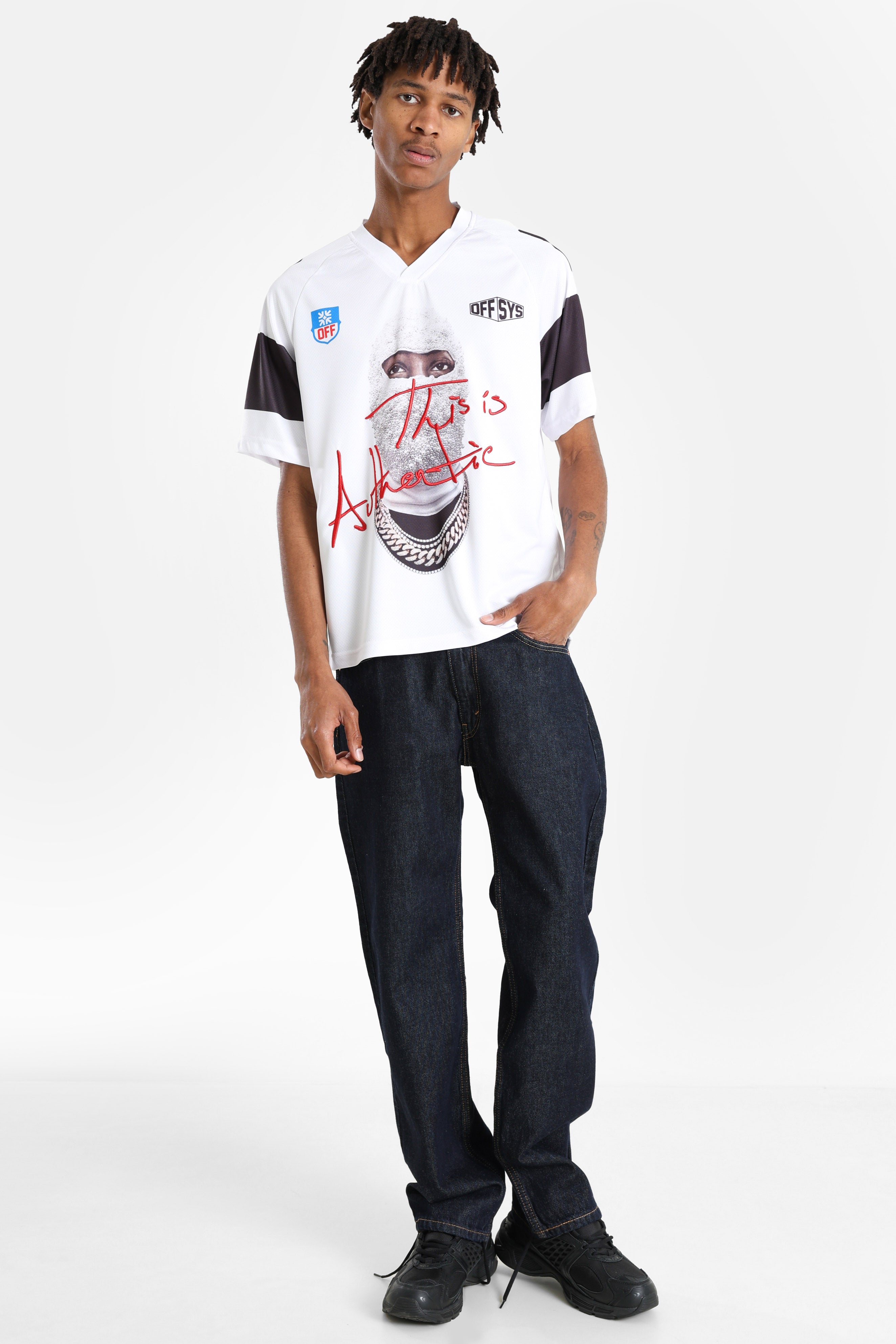Mesh T-Shirt - White + Black