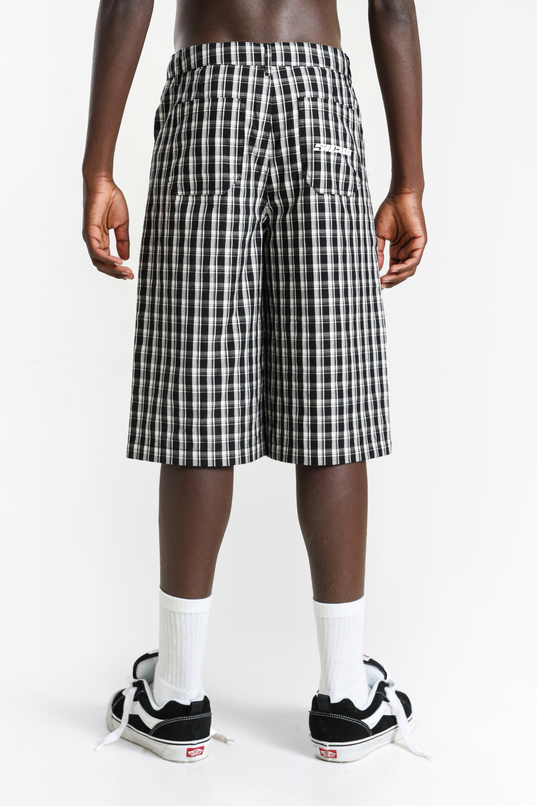 Bermuda shorts in fabric - Black + White