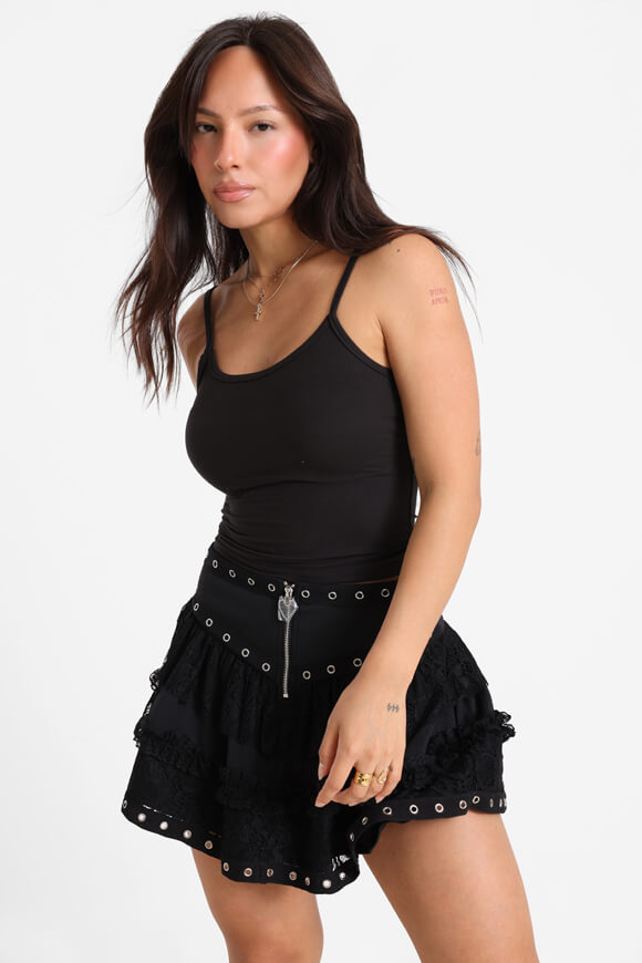 Crop Trägertop - Schwarz