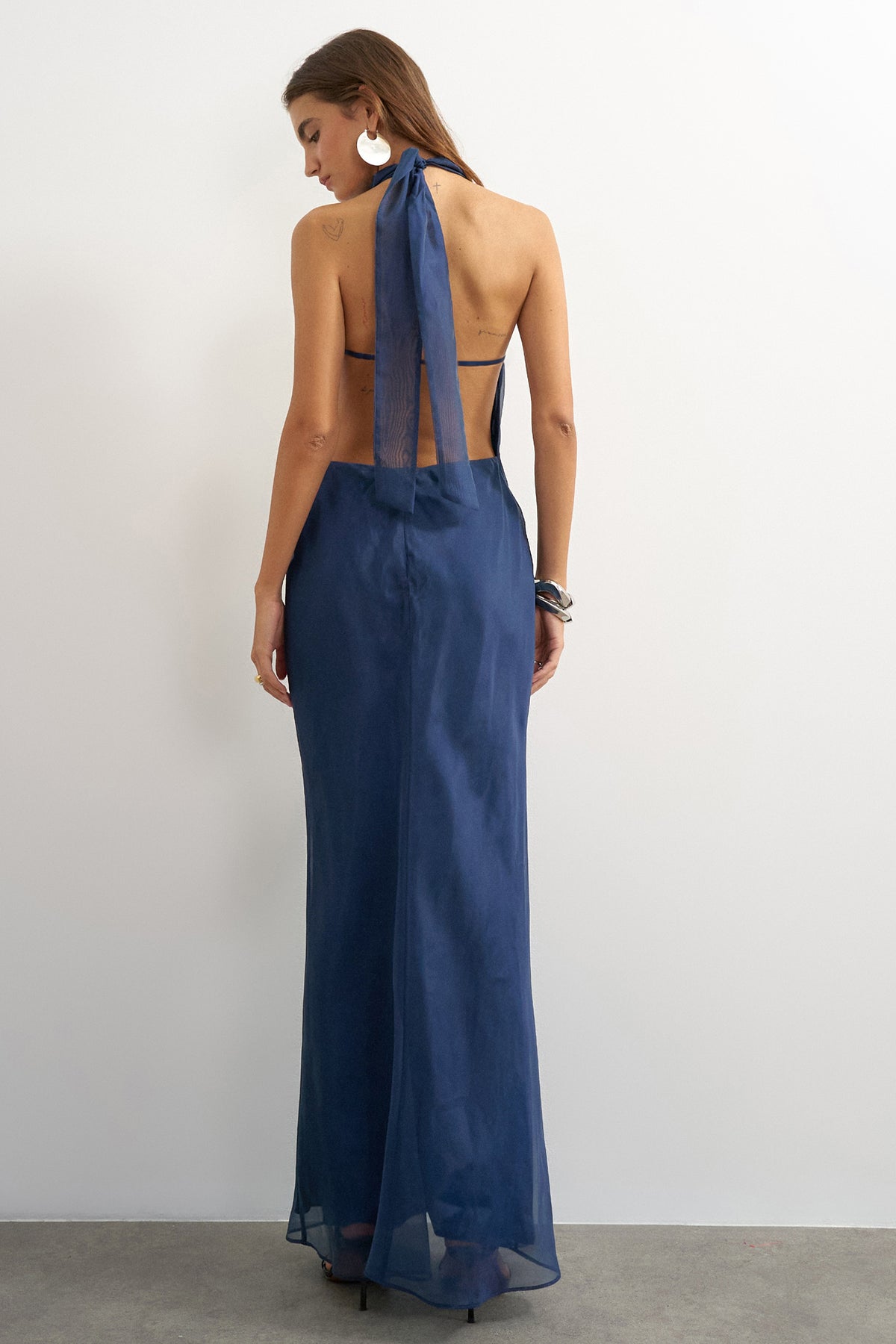 TSADIYA abito lungo con schiena scoperta - Midnight Navy