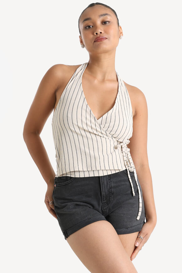 ONLBILL Neckholder Crop Top - Summer Sand + Black