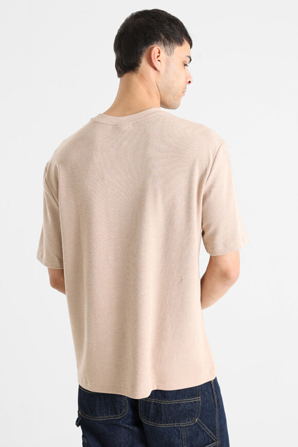 Strukturiertes T-Shirt - Beige