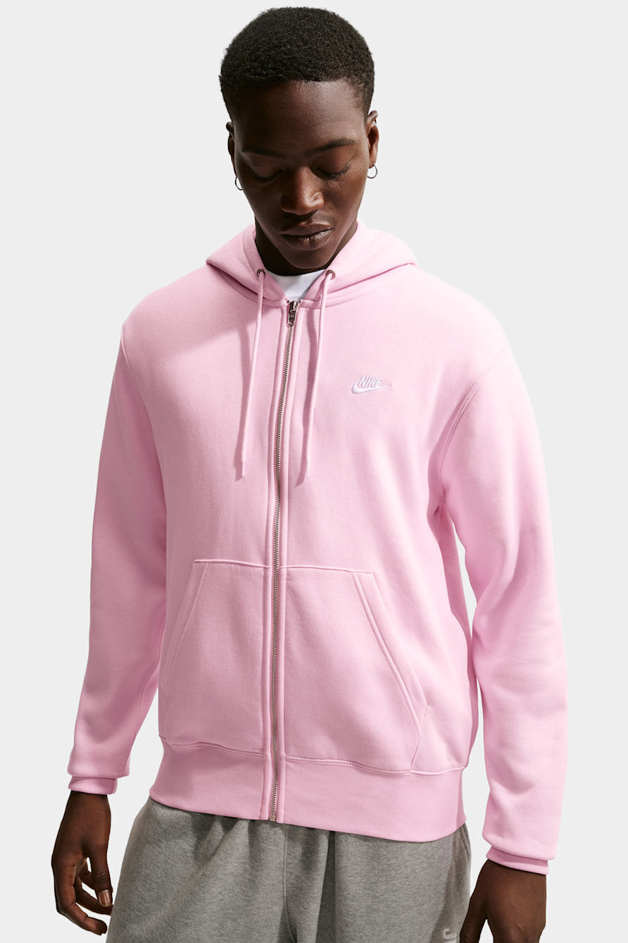 Sportswear Club zip-up hoodie sweatshirt - Pink Foam