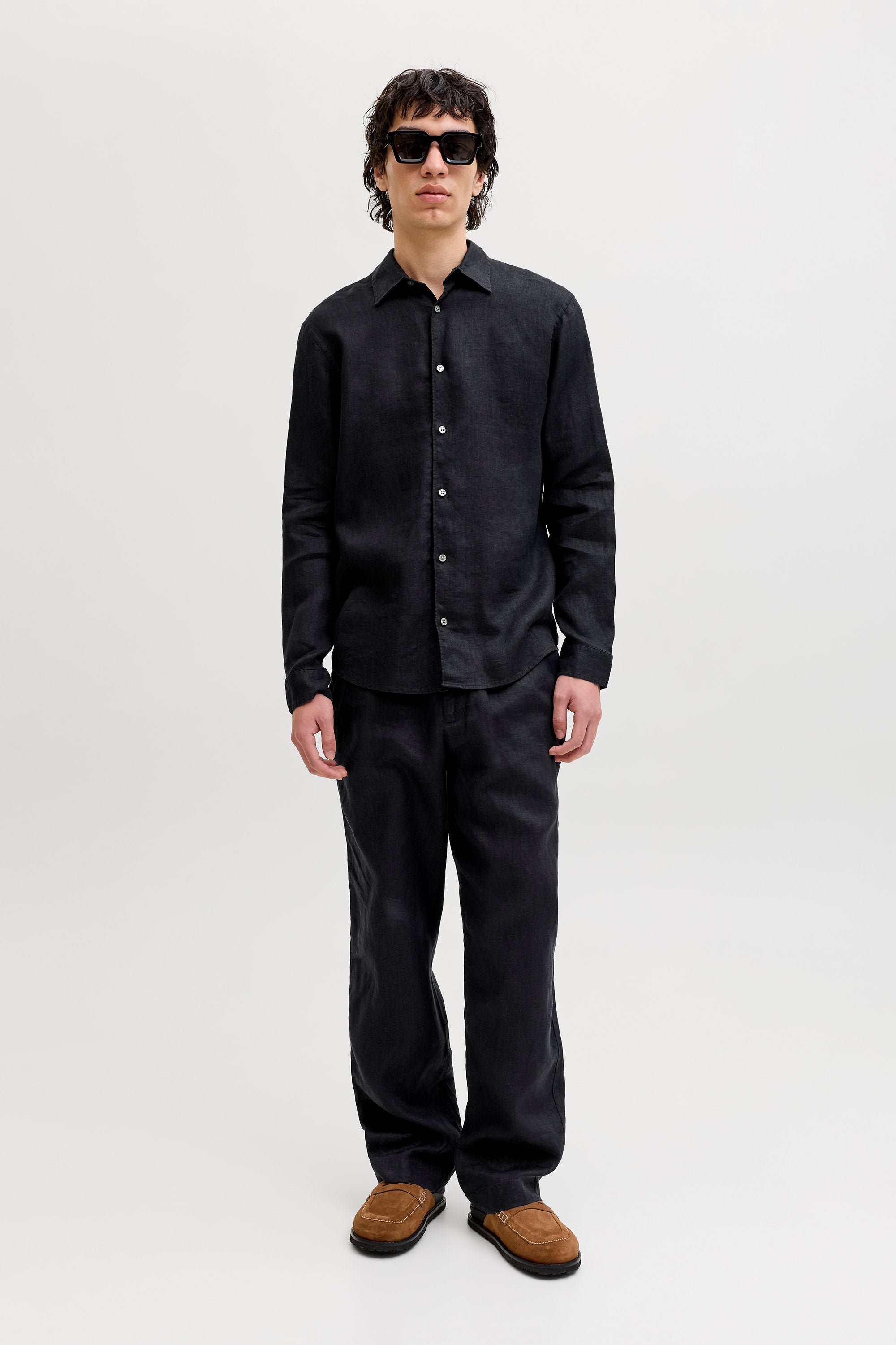 JPSTKARL Chino Leinenhose - Black