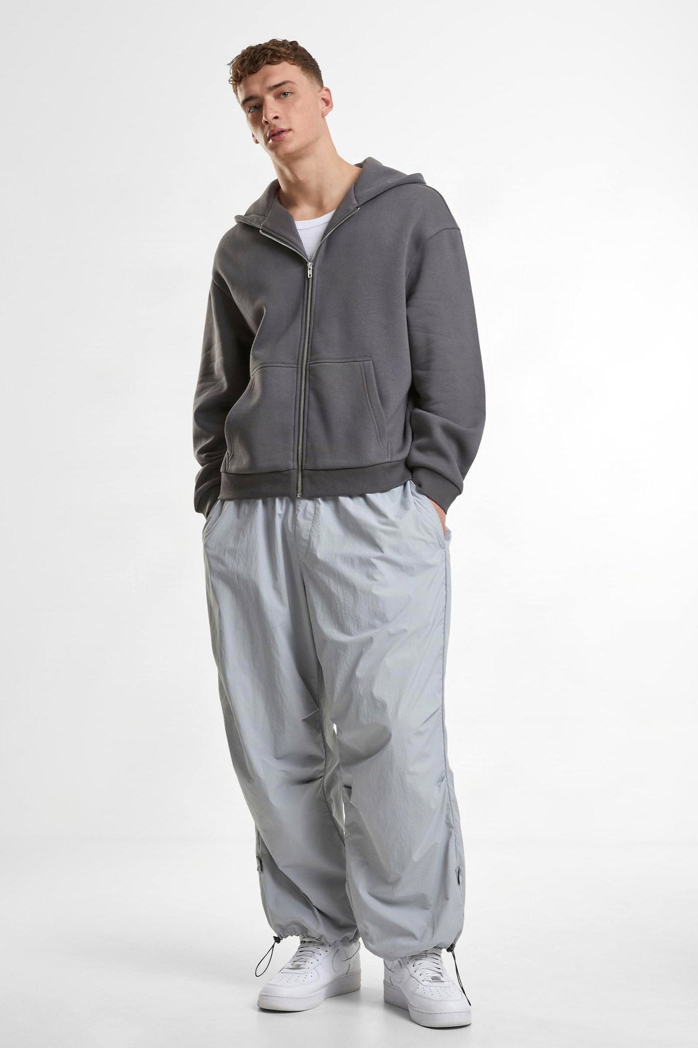 Fluffy zip-up hoodie sweatshirt - Magnet