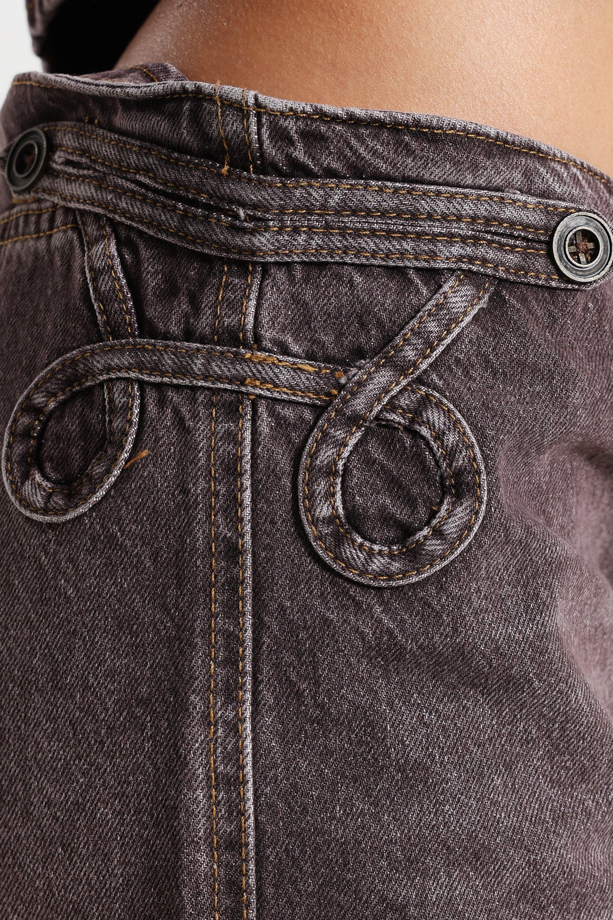Jean loose fit - Dark Red Denim Washed