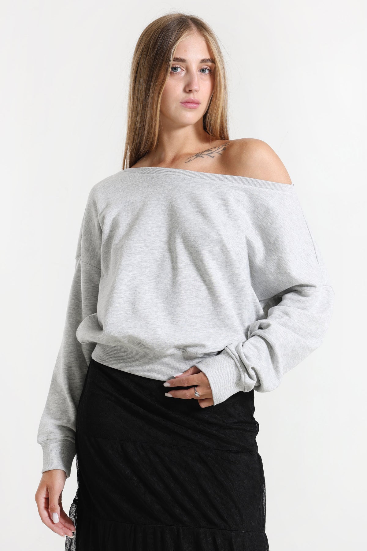 Camicia off shoulder maniche lunghe