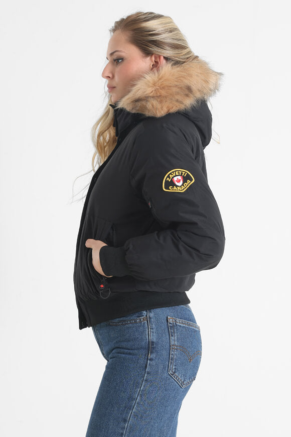 Olivia Wattierte Bomberjacke - Jet Black