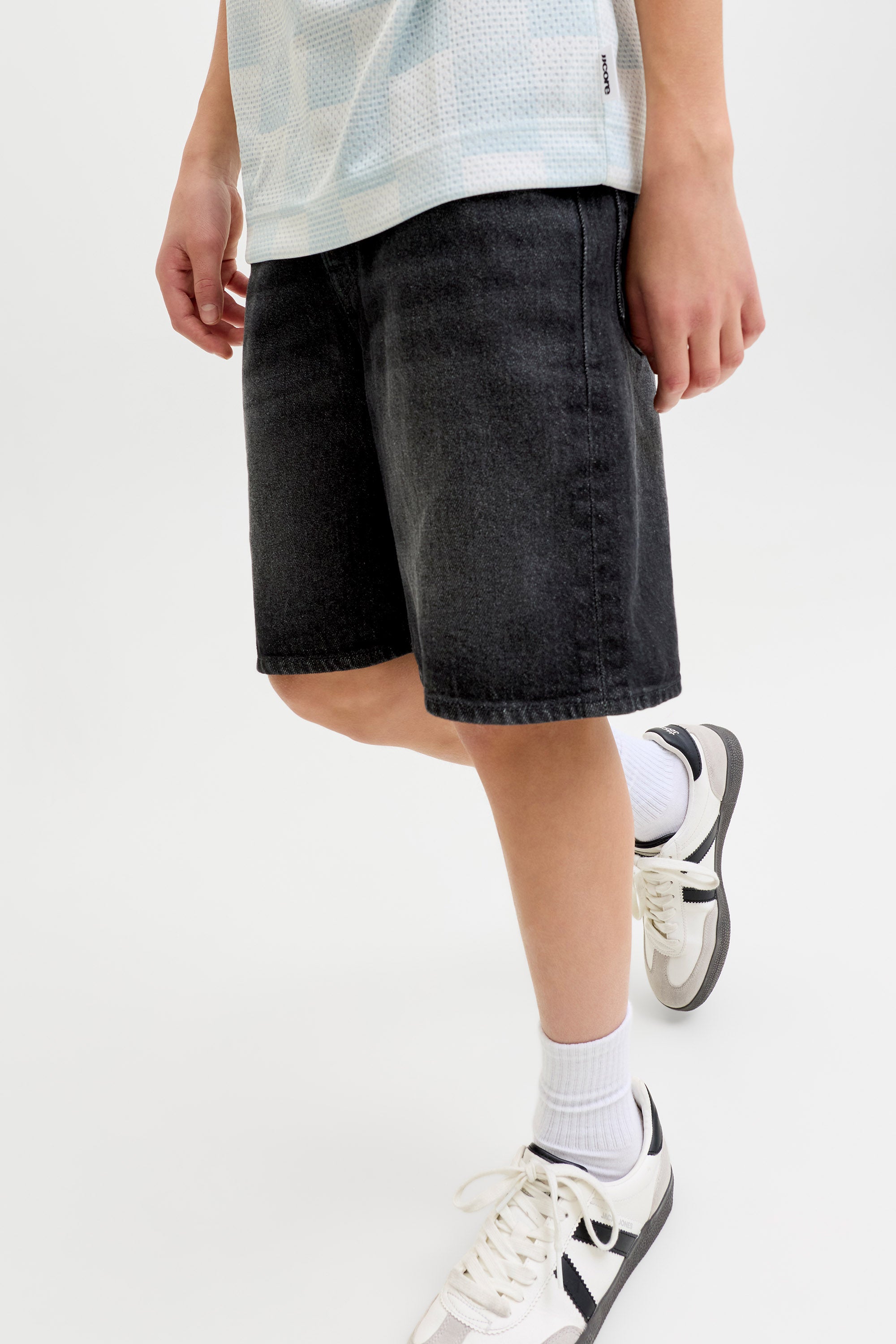 Jeans corti JJITONY, vestibilità loose fit - Black Denim