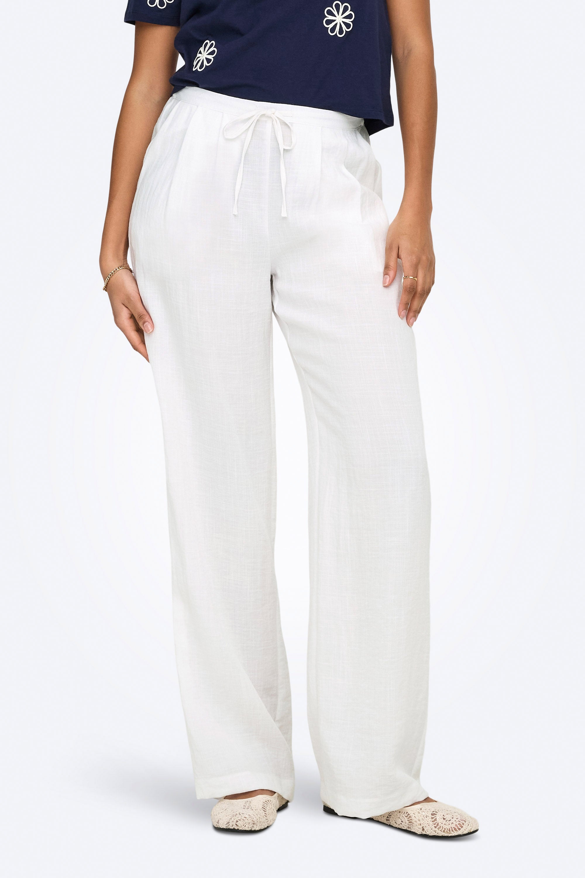 ONLITA Stoffhose in Leinen-Optik L32 - Bright White