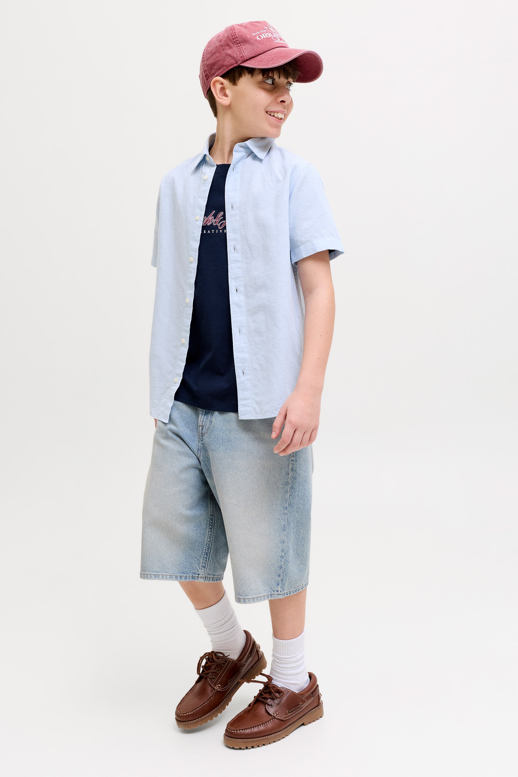 JJIRON Extra Baggy Fit Jeans Bermudashorts - Blue Denim