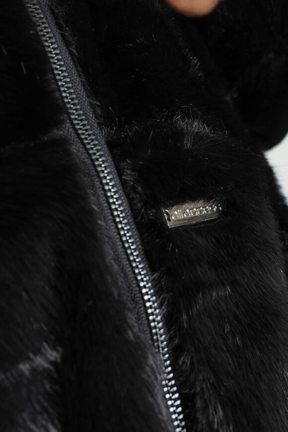 Kunstpelzjacke - Schwarz