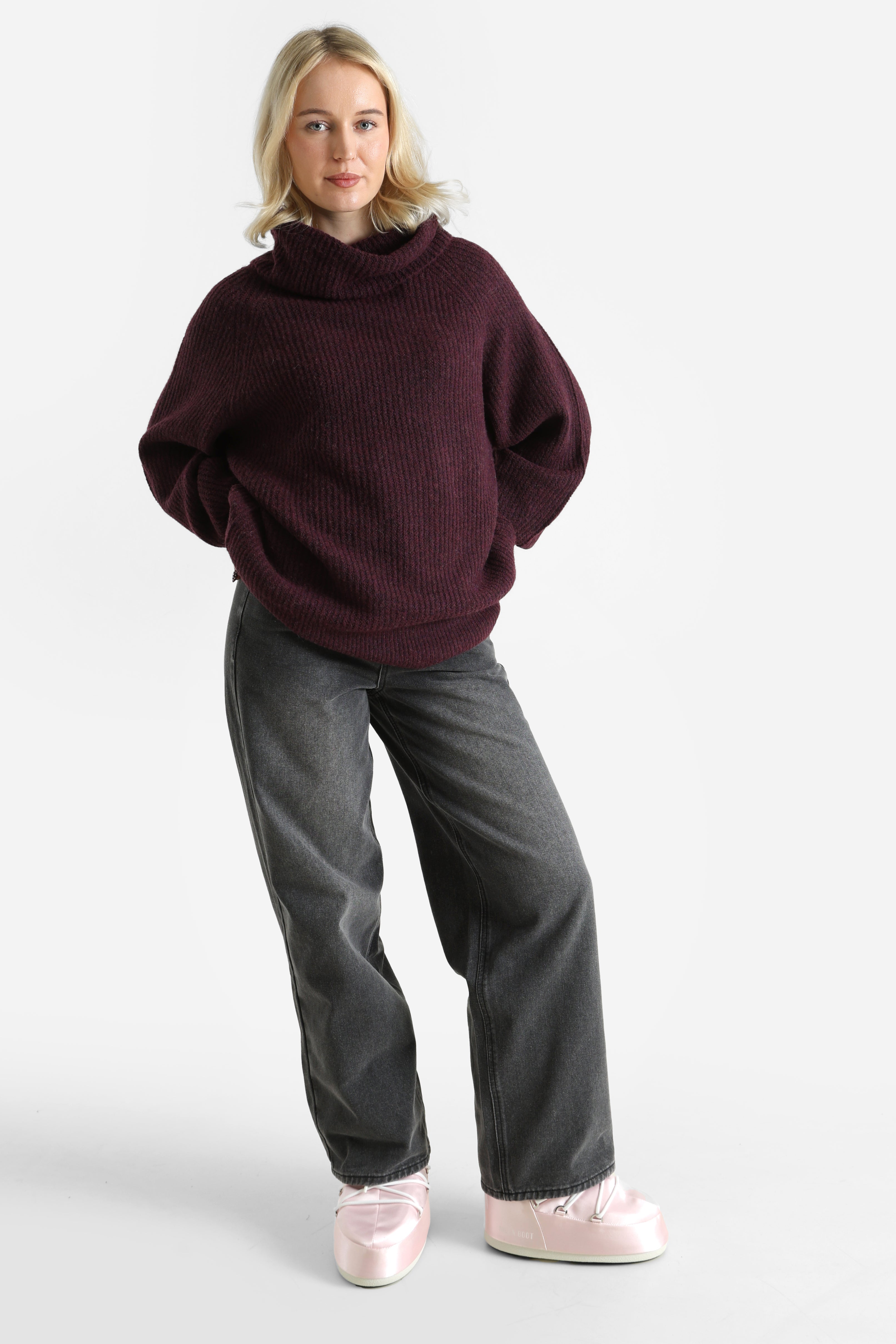 ONLWHITNEY maglione in maglia - Mauve Wine Melange