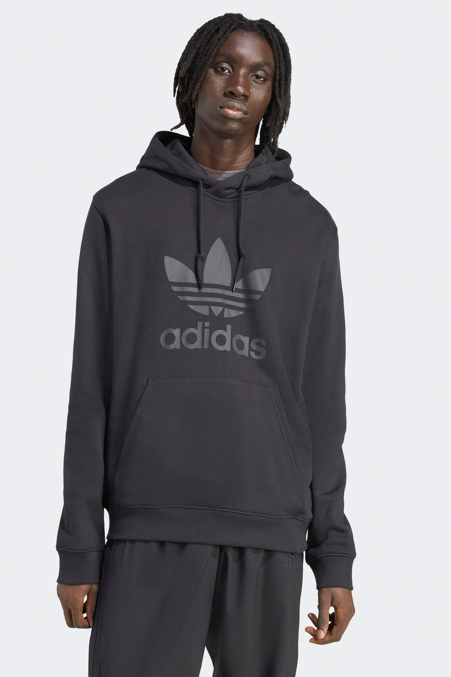 Trefoil Hooded Sweatshirt - Black